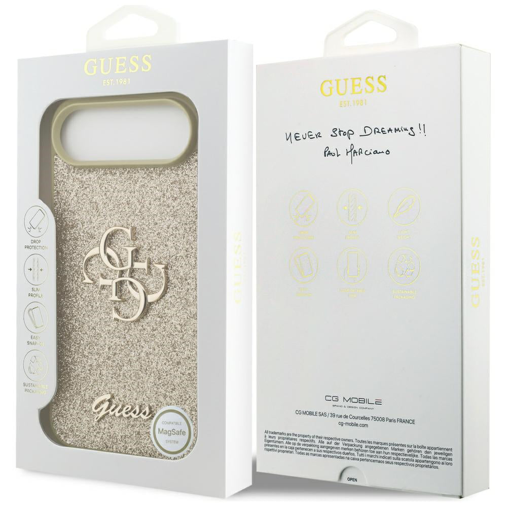 Θήκη για Apple iPhone 17 Air, Guess, Fixed Glitter Big 4G, Χρυσή