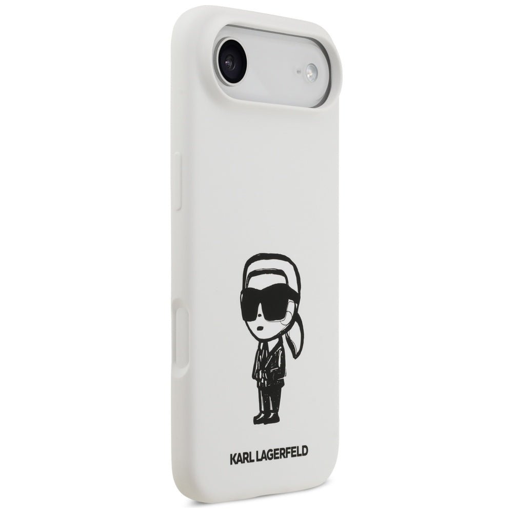 Θήκη για Apple iPhone 17 Air, Karl Lagerfeld, Sketch and Logo Karl, Λευκή