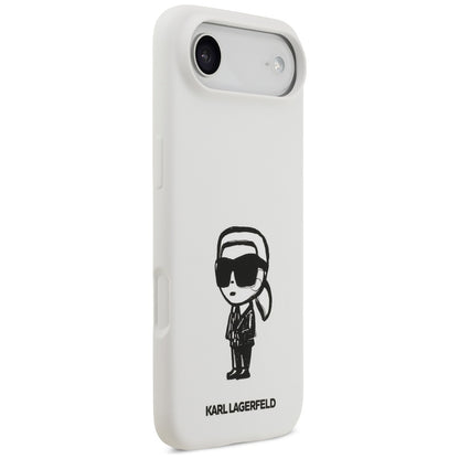 Θήκη για Apple iPhone 17 Air, Karl Lagerfeld, Sketch and Logo Karl, Λευκή