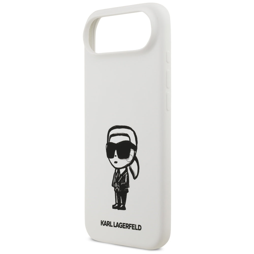 Θήκη για Apple iPhone 17 Air, Karl Lagerfeld, Sketch and Logo Karl, Λευκή