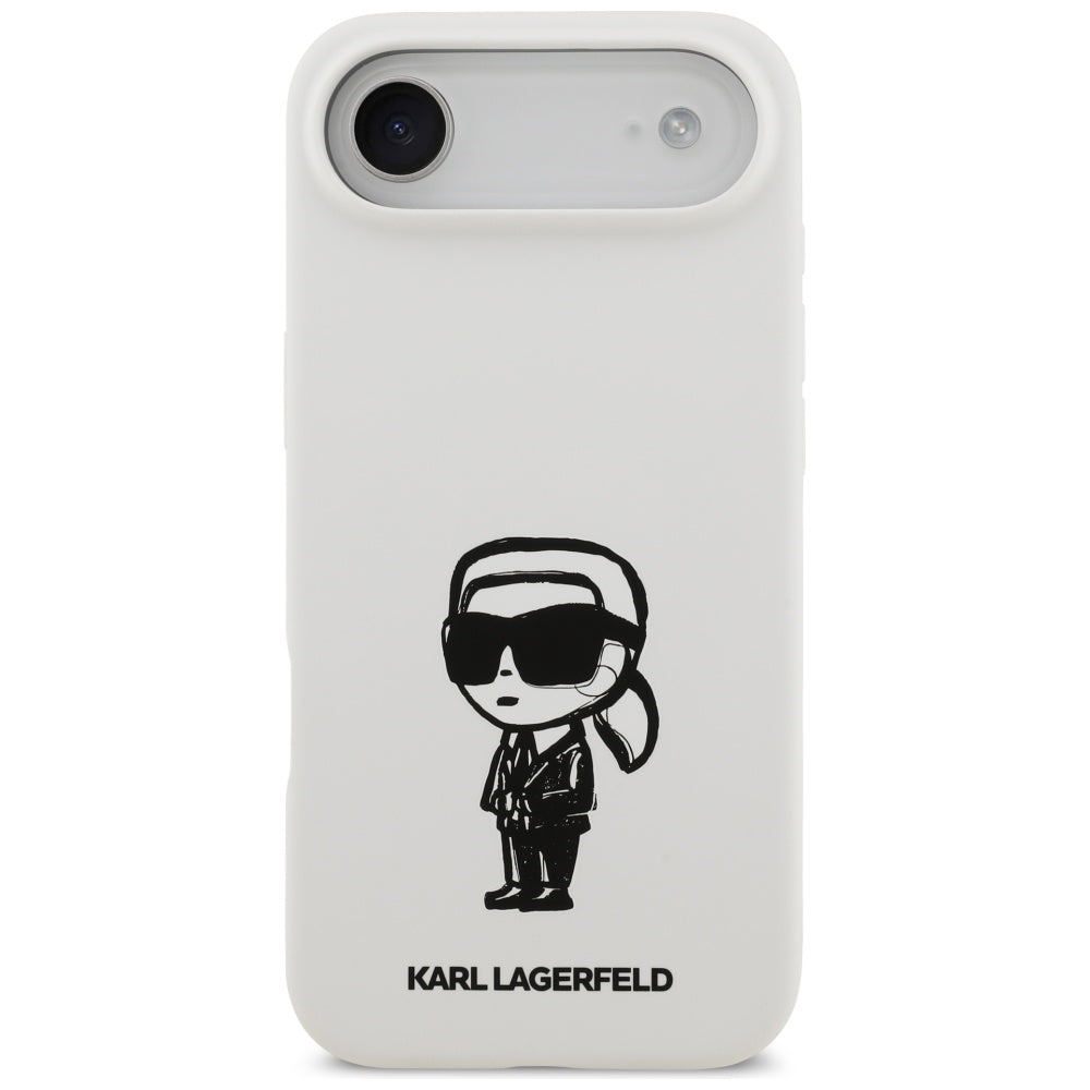 Θήκη για Apple iPhone 17 Air, Karl Lagerfeld, Sketch and Logo Karl, Λευκή