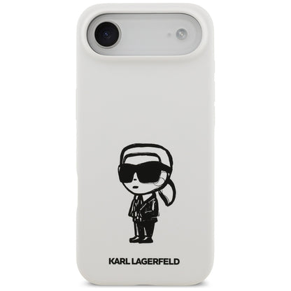 Θήκη για Apple iPhone 17 Air, Karl Lagerfeld, Sketch and Logo Karl, Λευκή