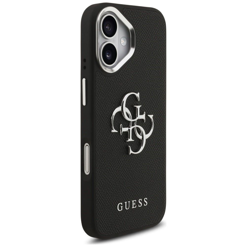 Θήκη για Apple iPhone 17, Guess, 4G Grained Big and Classic Logo, Μαύρη Ασημί