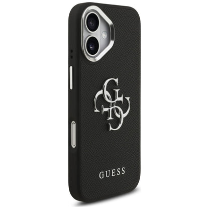 Θήκη για Apple iPhone 17, Guess, 4G Grained Big and Classic Logo, Μαύρη Ασημί