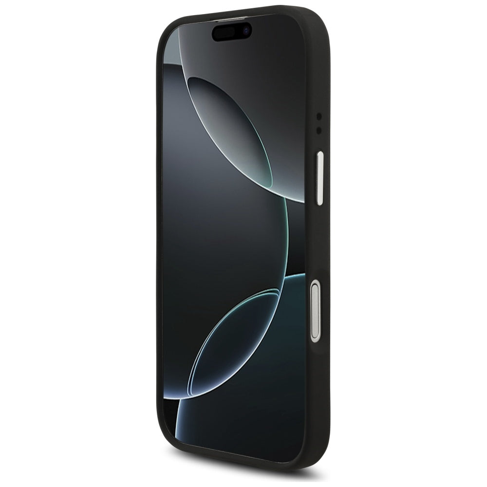 Θήκη για Apple iPhone 17, Guess, 4G Grained Big and Classic Logo, Μαύρη Ασημί