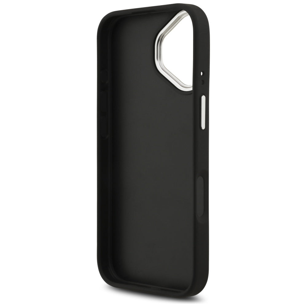 Θήκη για Apple iPhone 17, Guess, 4G Grained Big and Classic Logo, Μαύρη Ασημί