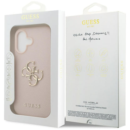 Θήκη για Apple iPhone 17, Guess, 4G Grained Big and Classic Logo, Ροζ