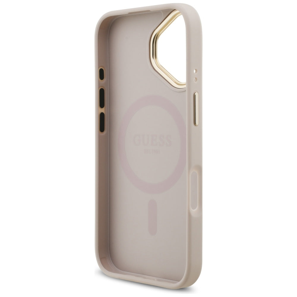 Θήκη για Apple iPhone 17, Guess, 4G Strass Logo and Big Strap, Ροζ