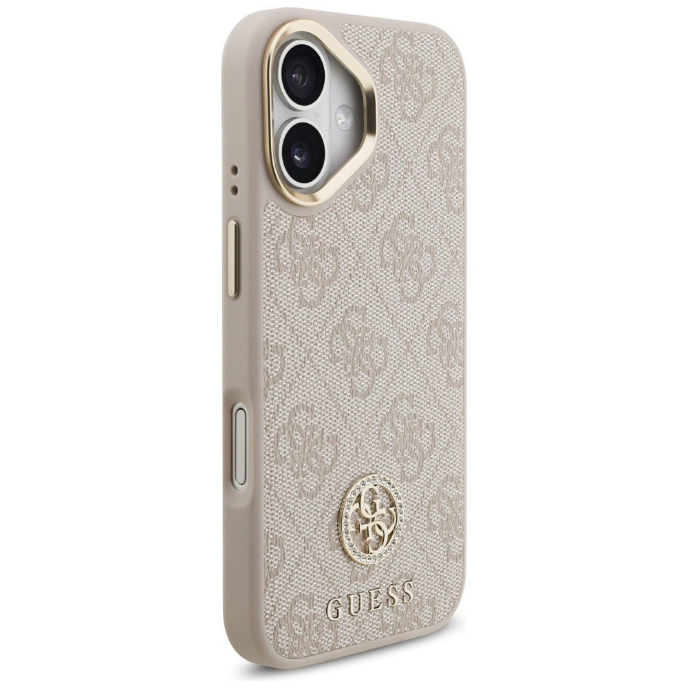 Θήκη για Apple iPhone 17, Guess, 4G Strass Logo and Big Strap, Ροζ