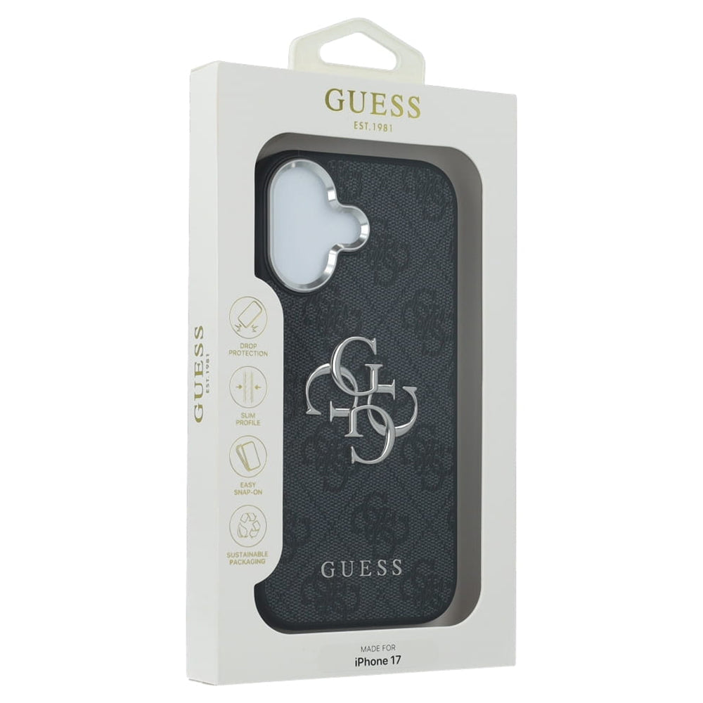 Θήκη για Apple iPhone 17, Guess, Big 4G Logo Classic, Μαύρη Ασημί