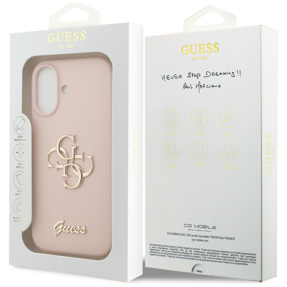 Θήκη για Apple iPhone 17, Guess, Big 4G Script, Ανοιχτό Ροζ