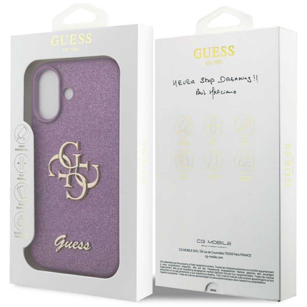 Θήκη για Apple iPhone 17, Guess, Fixed Glitter Big 4G, Μωβ