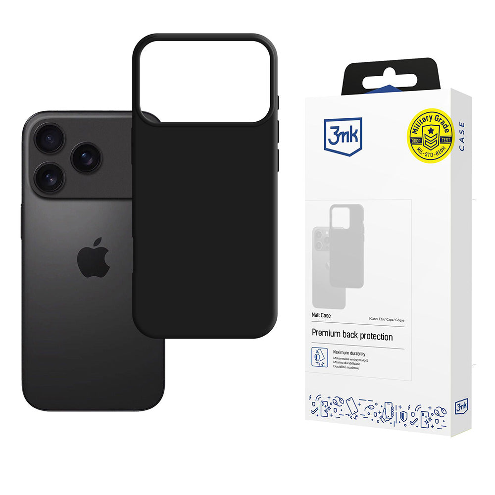 Θήκη για Apple iPhone 17 Pro, 3MK, Ματ, Μαύρη