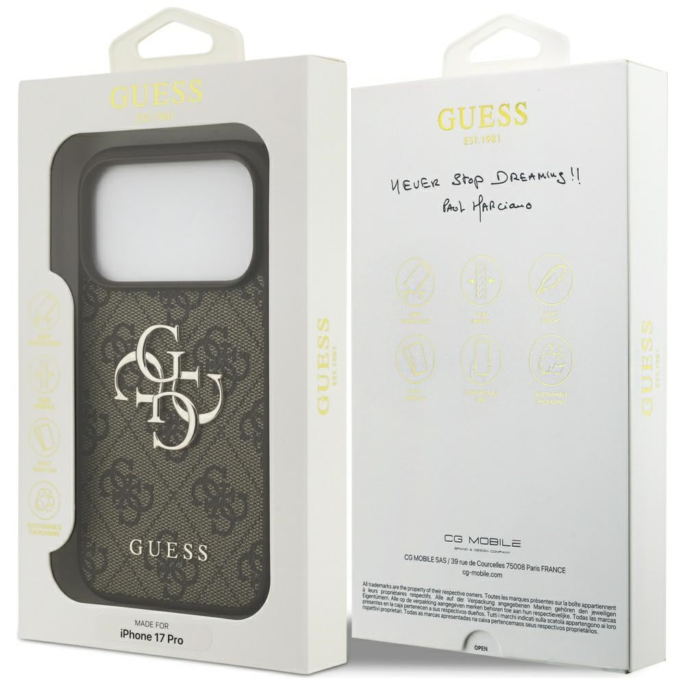 Θήκη για Apple iPhone 17 Pro, Guess, 4G Big Logo, Καφέ