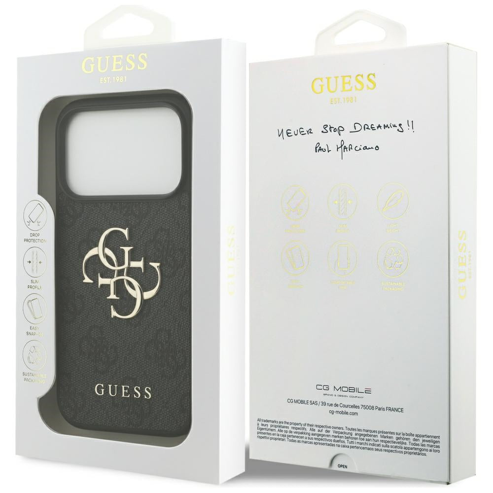 Θήκη για Apple iPhone 17 Pro, Guess, 4G Big Logo, Μαύρη