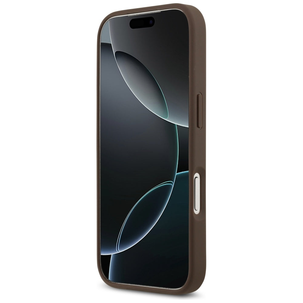 Θήκη για Apple iPhone 17 Pro, Guess, 4G Double Card Triangle, Καφέ