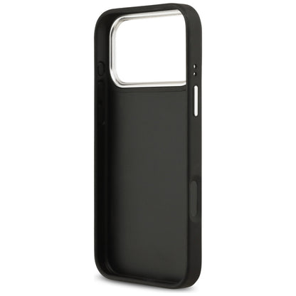Θήκη για Apple iPhone 17 Pro, Guess, 4G Grained Big and Classic Logo, Μαύρη Ασημί