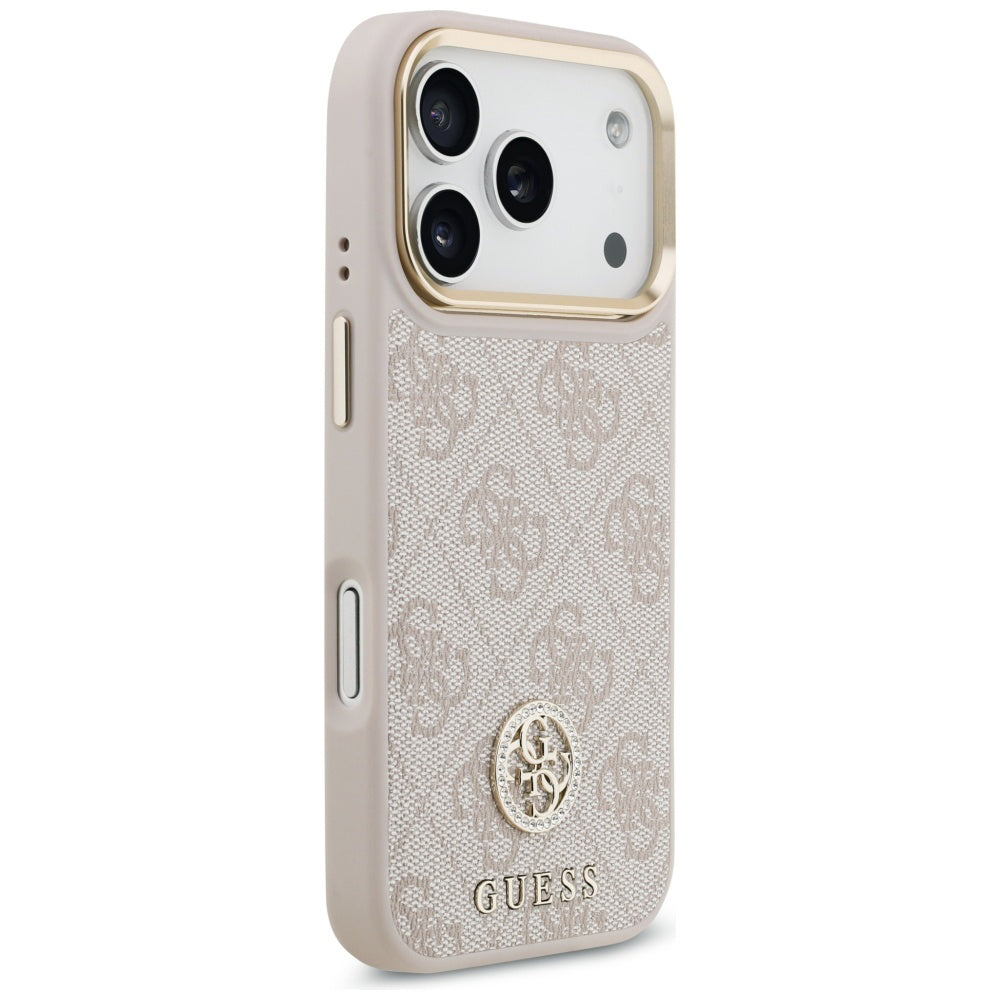 Θήκη για Apple iPhone 17 Pro, Guess, 4G Strass Logo and Big Strap, Ροζ