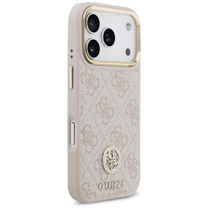 Θήκη για Apple iPhone 17 Pro, Guess, 4G Strass Logo and Big Strap, Ροζ