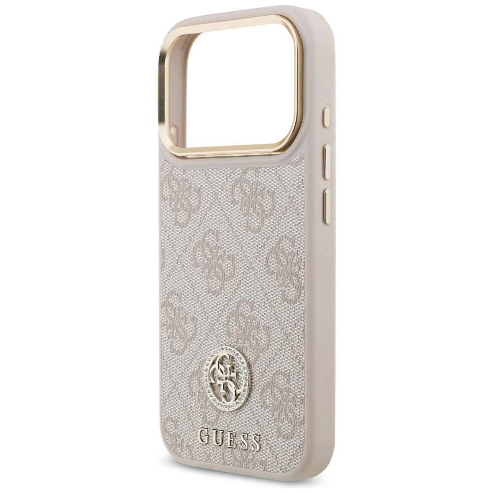 Θήκη για Apple iPhone 17 Pro, Guess, 4G Strass Logo and Big Strap, Ροζ