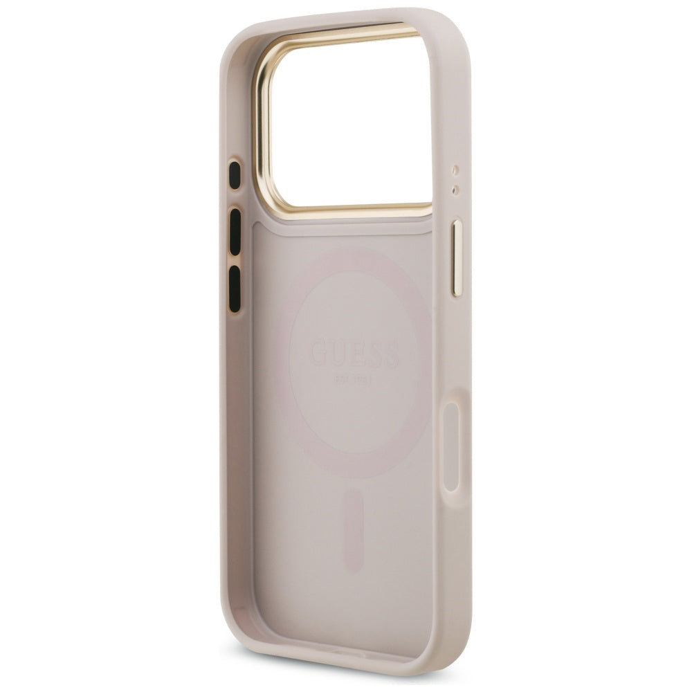 Θήκη για Apple iPhone 17 Pro, Guess, 4G Strass Logo and Big Strap, Ροζ