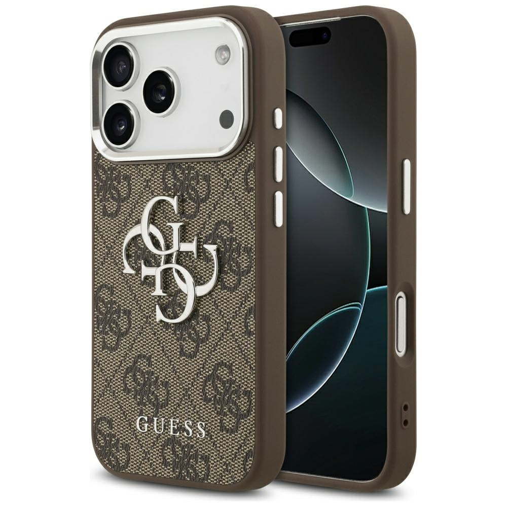 Θήκη για Apple iPhone 17 Pro, Guess, Big 4G Logo Classic, Καφέ Ασημί
