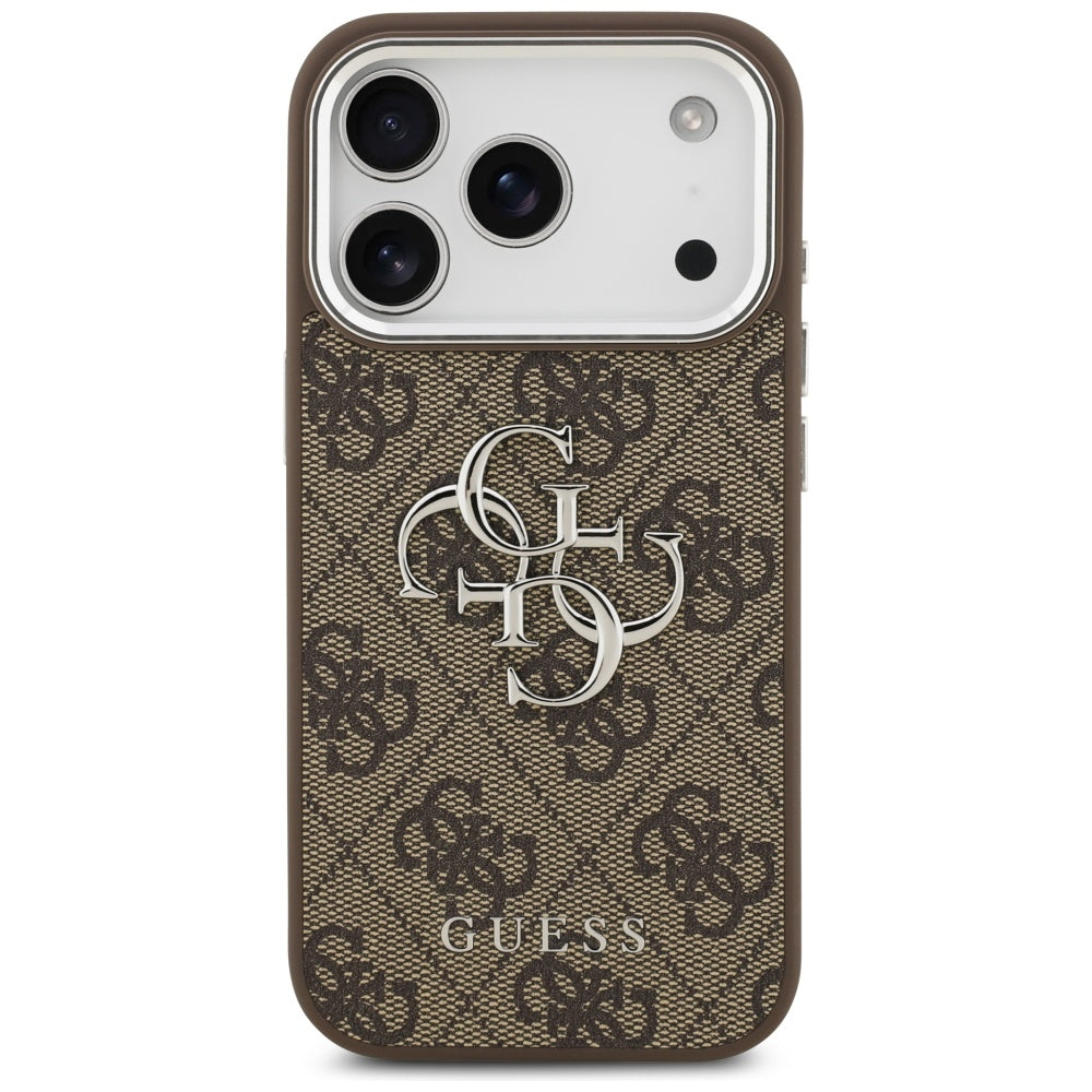 Θήκη για Apple iPhone 17 Pro, Guess, Big 4G Logo Classic, Καφέ Ασημί