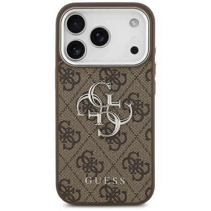 Θήκη για Apple iPhone 17 Pro, Guess, Big 4G Logo Classic, Καφέ Ασημί