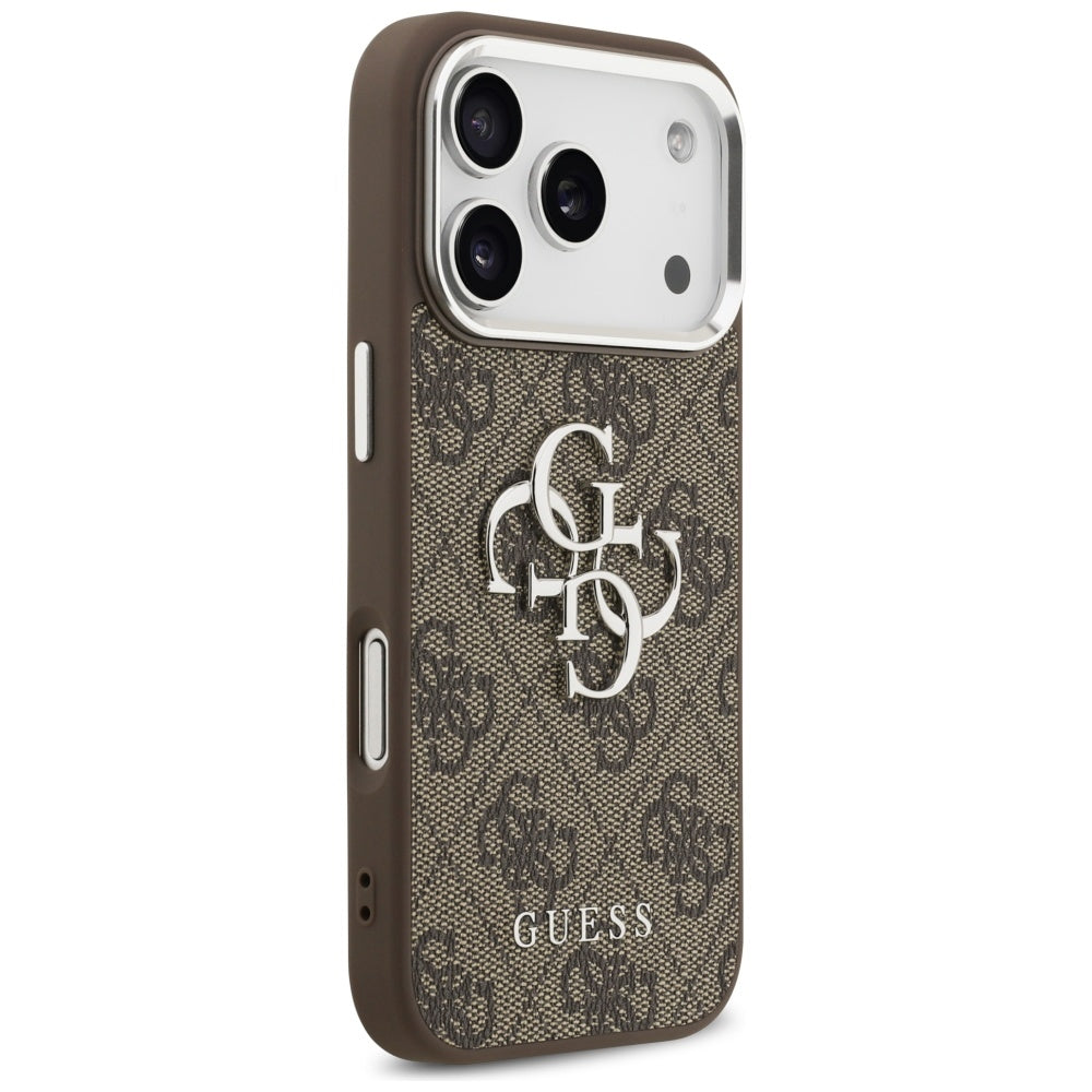 Θήκη για Apple iPhone 17 Pro, Guess, Big 4G Logo Classic, Καφέ Ασημί