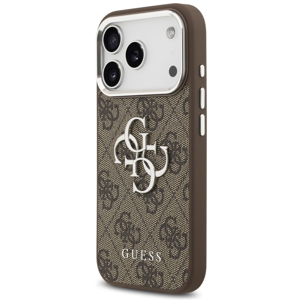 Θήκη για Apple iPhone 17 Pro, Guess, Big 4G Logo Classic, Καφέ Ασημί