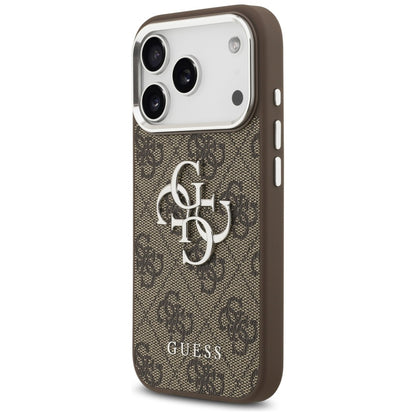 Θήκη για Apple iPhone 17 Pro, Guess, Big 4G Logo Classic, Καφέ Ασημί