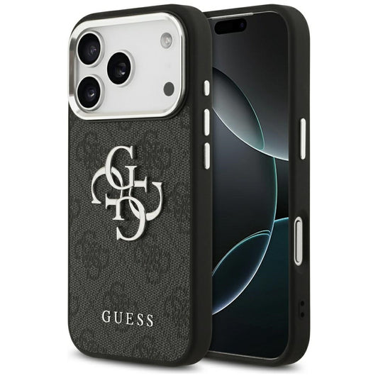 Θήκη για Apple iPhone 17 Pro, Guess, Big 4G Logo Classic, Μαύρη Ασημί
