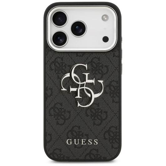 Θήκη για Apple iPhone 17 Pro, Guess, Big 4G Logo Classic, Μαύρη Ασημί