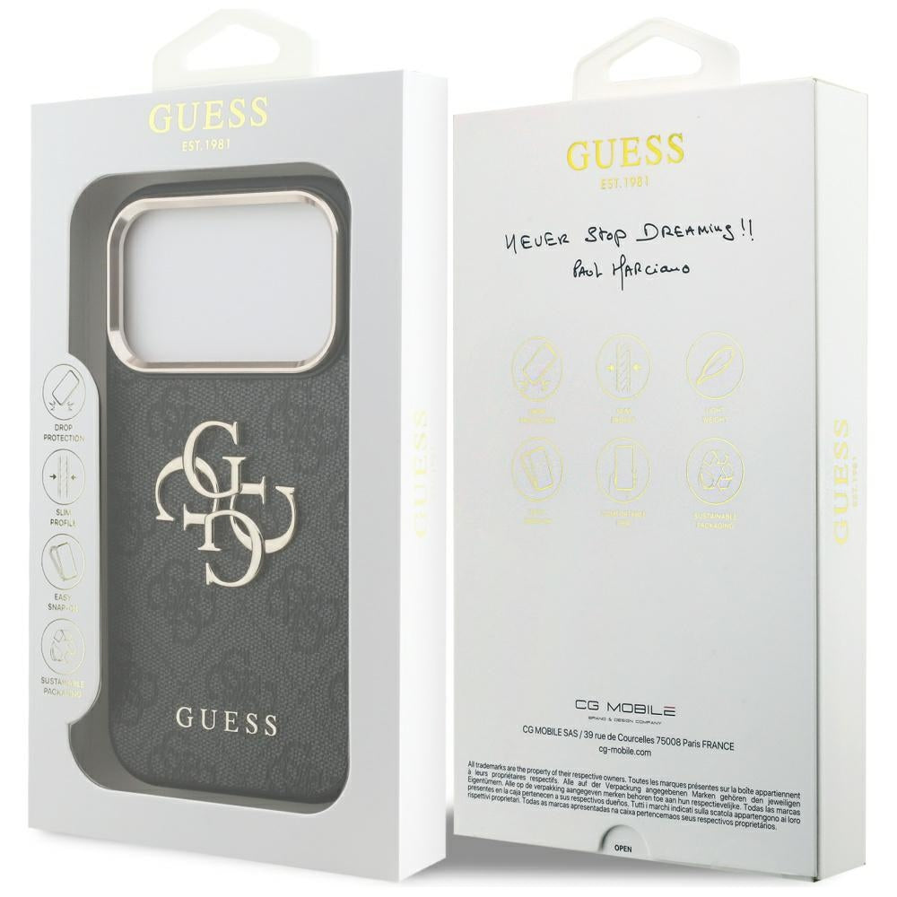 Θήκη για Apple iPhone 17 Pro, Guess, Big 4G Logo Classic, Μαύρη Χρυσή