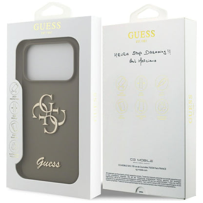 Θήκη για Apple iPhone 17 Pro, Guess, Big 4G Script, Καφέ