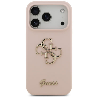 Θήκη για Apple iPhone 17 Pro, Guess, Big 4G Script, Ανοιχτό Ροζ