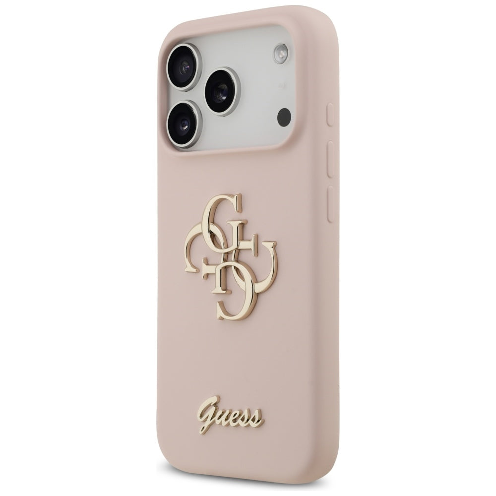 Θήκη για Apple iPhone 17 Pro, Guess, Big 4G Script, Ανοιχτό Ροζ