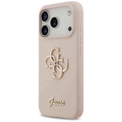 Θήκη για Apple iPhone 17 Pro, Guess, Big 4G Script, Ανοιχτό Ροζ