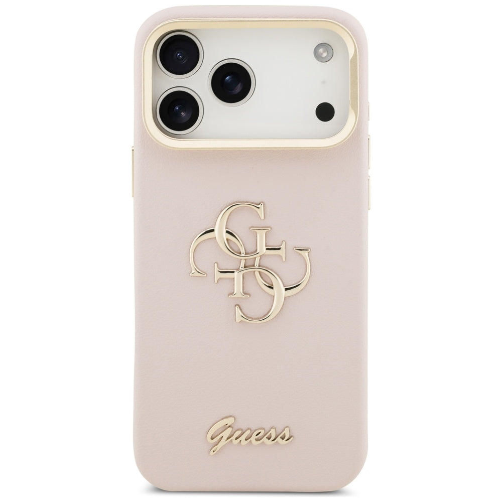 Θήκη για Apple iPhone 17 Pro, Guess, Grained Big 4G Stand Camera, Ροζ