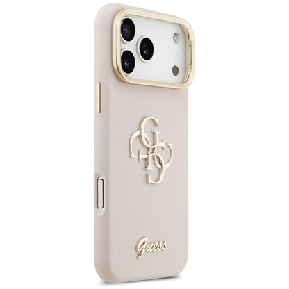 Θήκη για Apple iPhone 17 Pro, Guess, Grained Big 4G Stand Camera, Ροζ