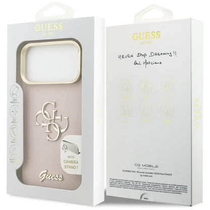 Θήκη για Apple iPhone 17 Pro, Guess, Grained Big 4G Stand Camera, Ροζ