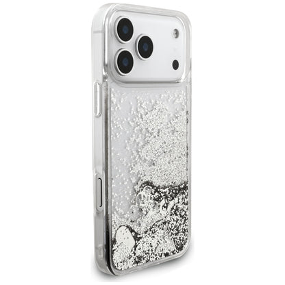 Θήκη για Apple iPhone 17 Pro, Guess, Liquid Glitter Charms, Ασημί
