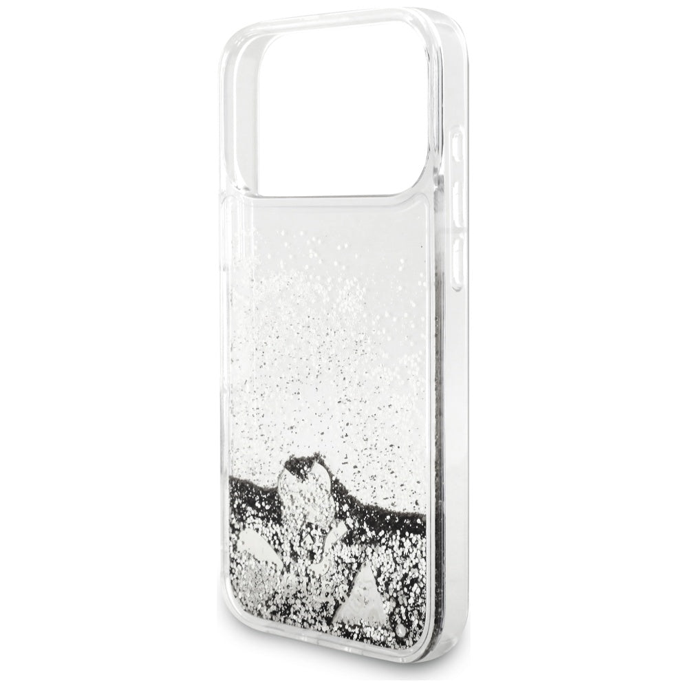 Θήκη για Apple iPhone 17 Pro, Guess, Liquid Glitter Charms, Ασημί