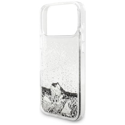 Θήκη για Apple iPhone 17 Pro, Guess, Liquid Glitter Charms, Ασημί