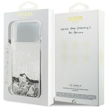 Θήκη για Apple iPhone 17 Pro, Guess, Liquid Glitter Charms, Ασημί