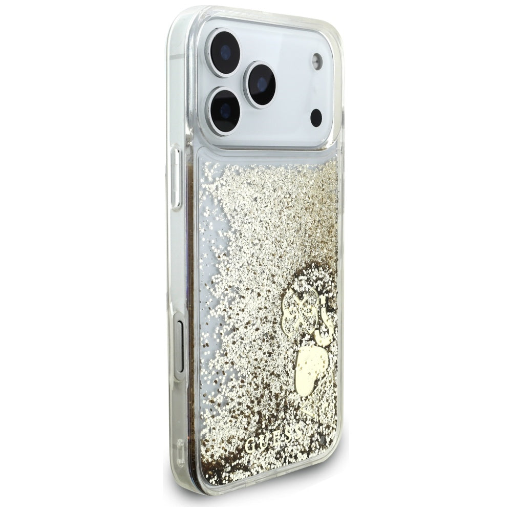 Θήκη για Apple iPhone 17 Pro, Guess, Liquid Glitter Charms, Χρυσή