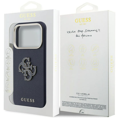 Θήκη για Apple iPhone 17 Pro, Guess, Resin Logo, Μπλε