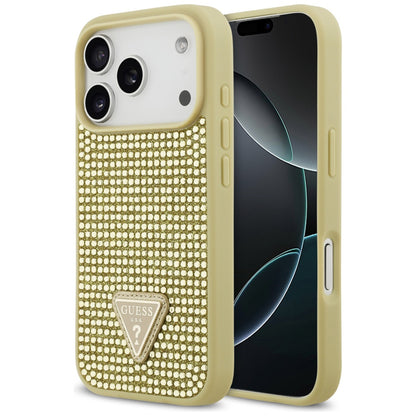 Θήκη για Apple iPhone 17 Pro, Guess, Rhinestone Triangle Logo, Χρυσή