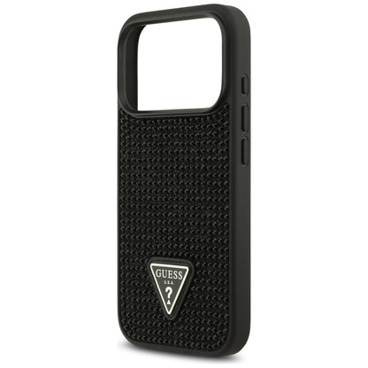Θήκη για Apple iPhone 17 Pro, Guess, Rhinestone Triangle Logo, Μαύρη