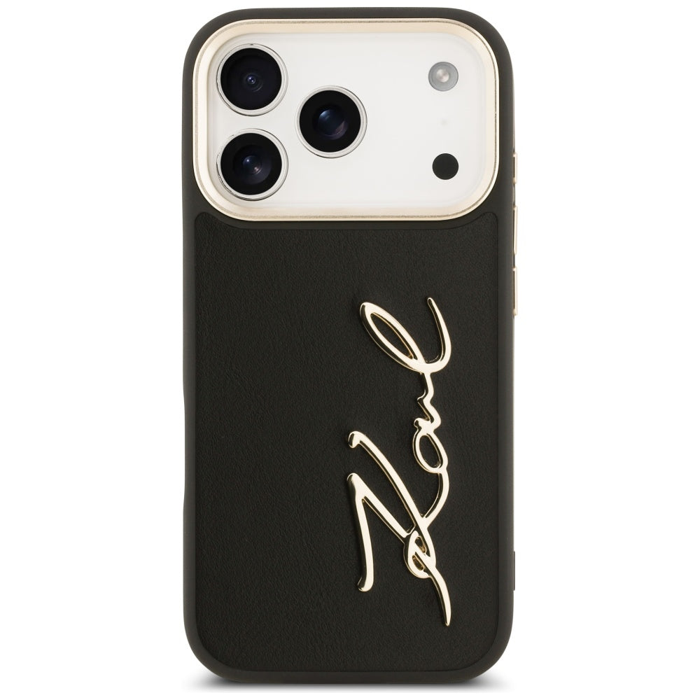 Θήκη για Apple iPhone 17 Pro, Karl Lagerfeld, Script Logo, Μαύρη